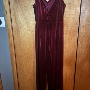 Red velvet jumpsuit